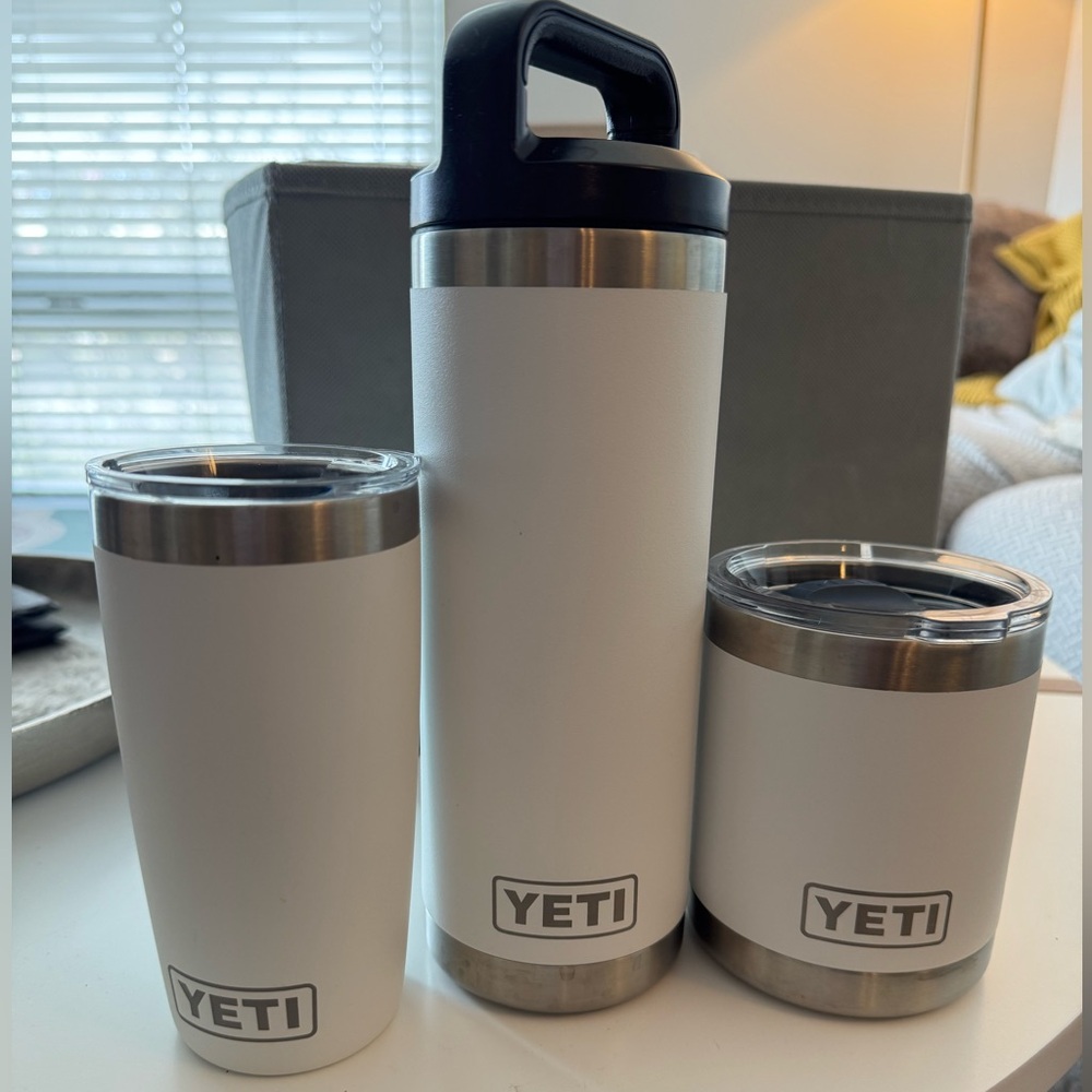 3 YETI White Tumblers